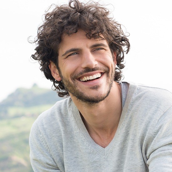 Man sharing healthy smile after restorative dentistry